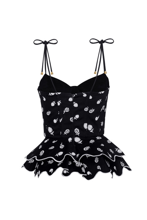 Rosita Peplum Top Black