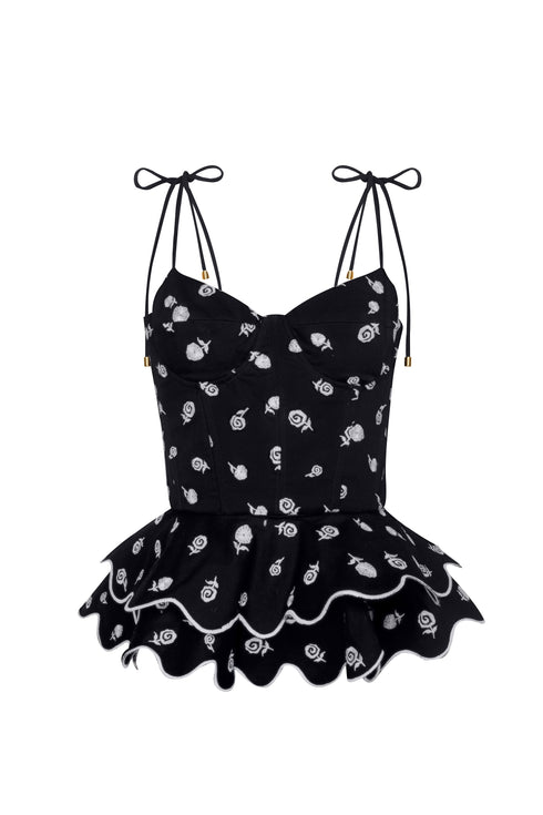 Rosita Peplum Top Black