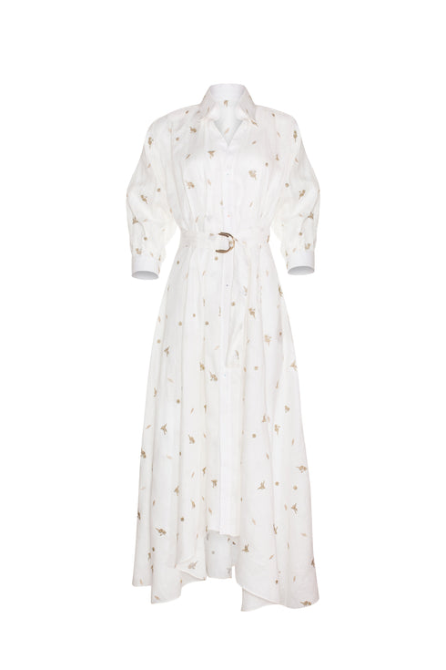 Camellia and Lilies Dress Ivory