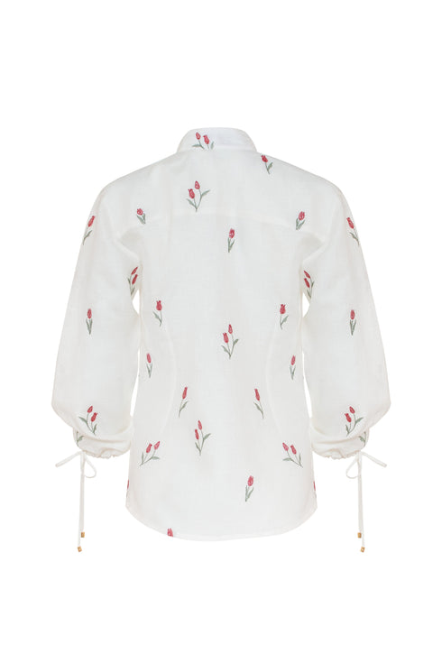 Lovely Tulip Long Sleeve Shirt Ivory