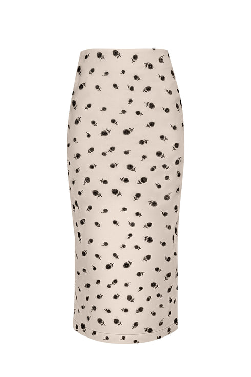 Rosita Midi Skirt Ivory Black