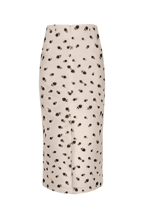 Rosita Midi Skirt Ivory Black