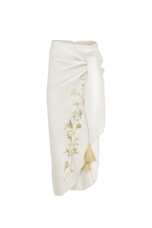 Lilies Sarong Skirt Laurel Ivory