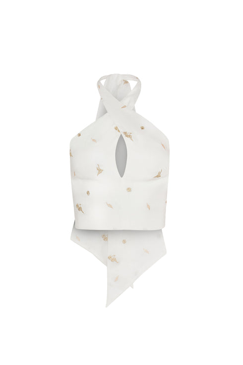 Lilies Top Ivory Gold
