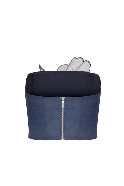 Lovely Tulip Patch Top Navy