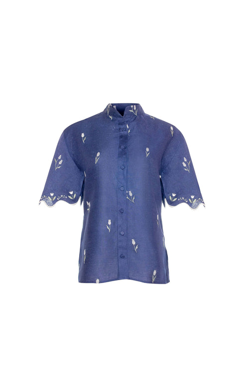 Lovely Tulip Shirt Navy