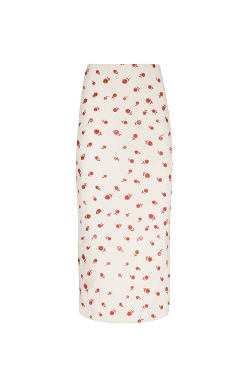 Rosita Midi Skirt Ivory Red