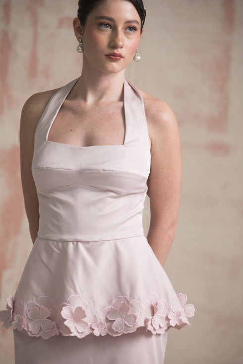 Fiore Top Peplum Pink