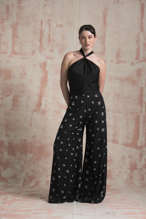 Notte Polka Pants Black