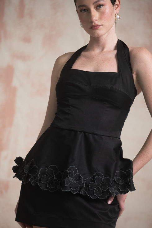 Fiore Top Peplum Black