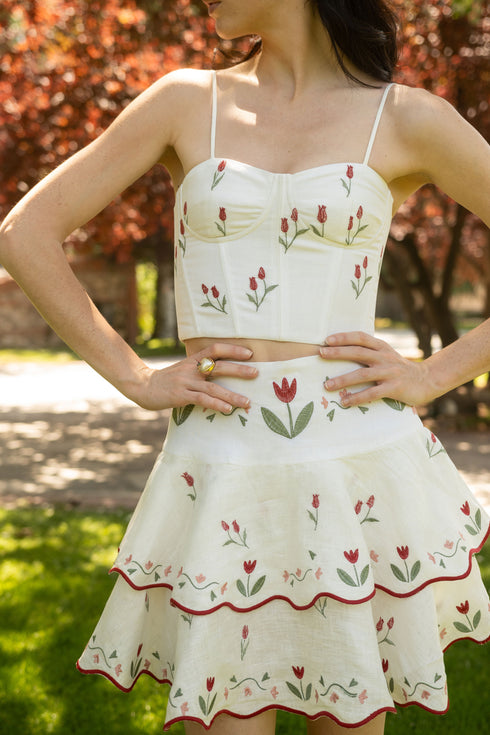 Lovely Tulip Corset Ivory