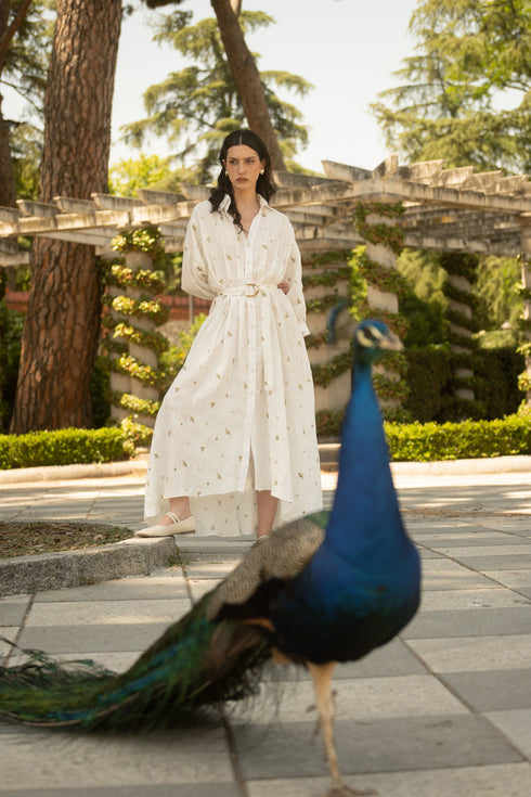 Camellia and Lilies Dress Ivory