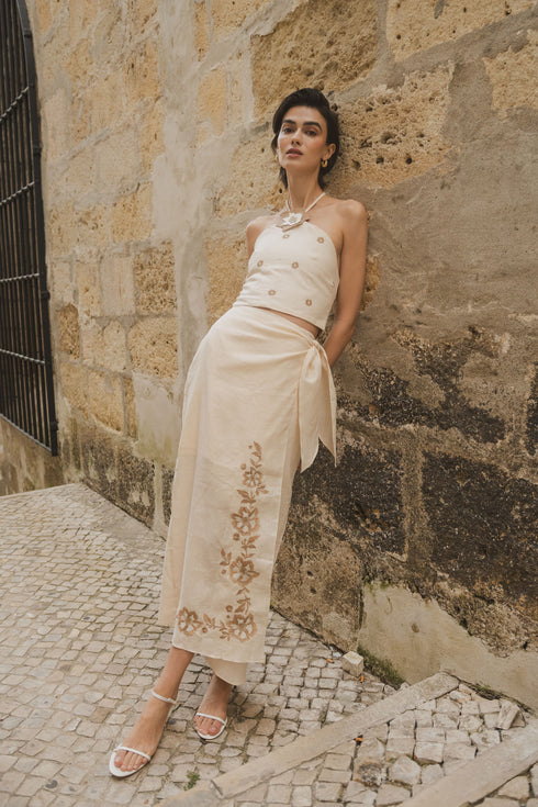 Inamorata Wrap Skirt Cream