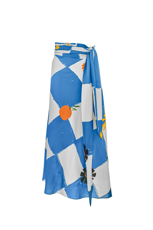 Checkers Turquoise Sarong