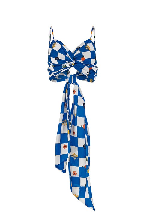 Checkers Midnight Top Turquoise