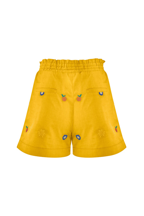 Morning Glory Short Mustard Cotton