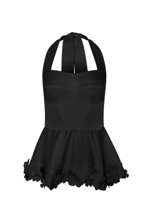 Fiore Top Peplum Black
