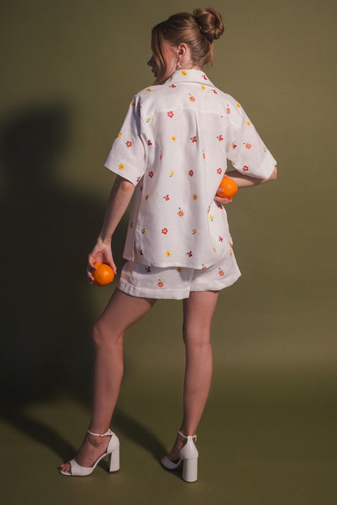 Holiday Cherry Tomato Button Shirt