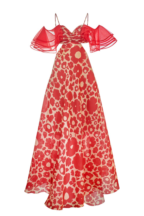 Amar Dress Flower Red