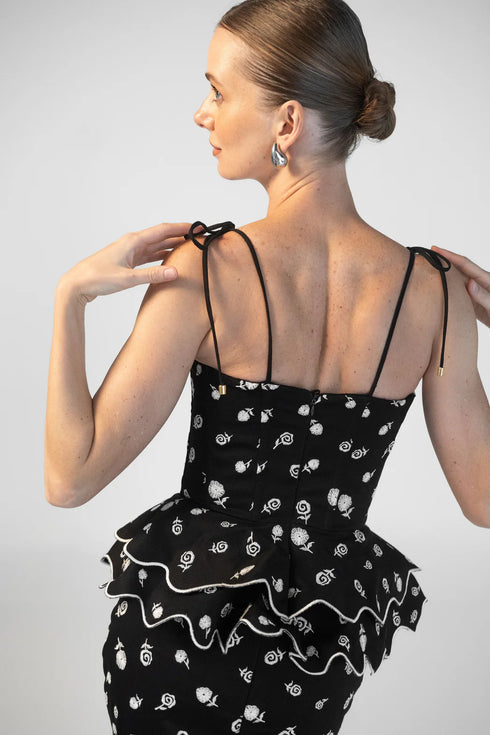 Rosita Peplum Top Black