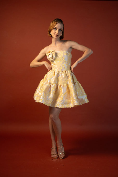 Peach Bloom Mini Dress