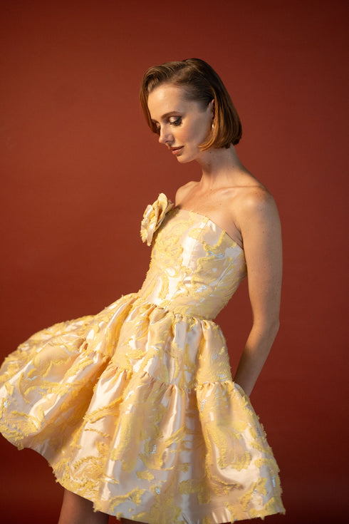 Peach Bloom Mini Dress