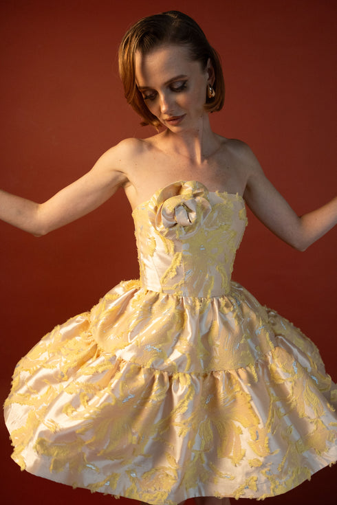 Peach Bloom Mini Dress