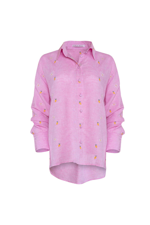 Button Down Shirt Mango Camomille Pink