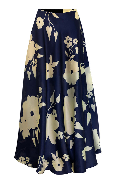 Moonlight Blossom Skirt Blue