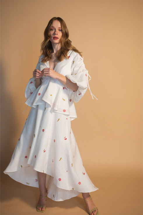 Ola Dress Bordado Cherry Picante