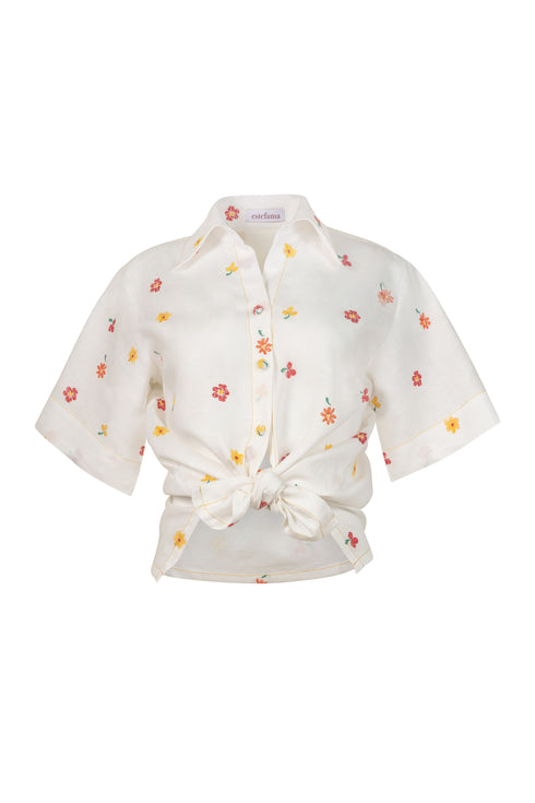 Holiday Cherry Tomato Button Shirt