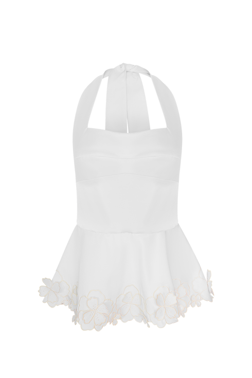 Fiore Top Peplum Ivory