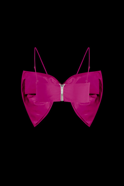 Bowtie Top Hibiscus Pink
