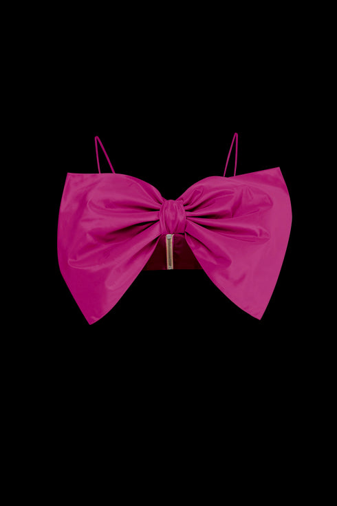 Bowtie Top Hibiscus Pink