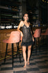 Black Feathers Mini Dress