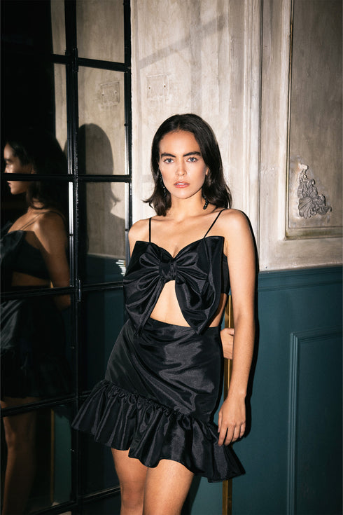 Taffeta Mini Skirt Black