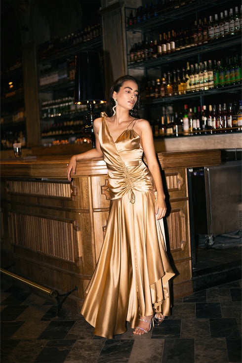 Marea Lux Dress Dorado