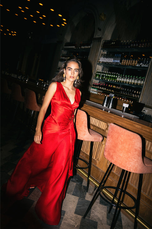 Sonata Dress Red Piano