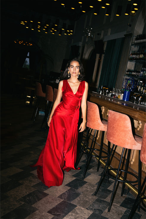 Sonata Dress Red Piano